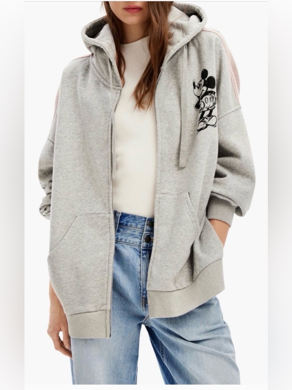 Desigual Luxury Hoodie with Mickey Mouse Graphic size S